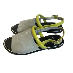 ❤️ GREY Suede and Lime Trim Sandel