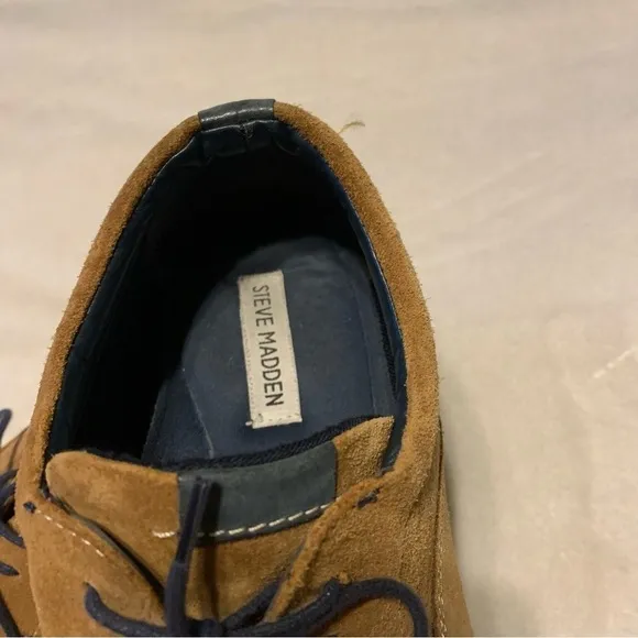 ☘️ Steve Madden Hattrick 215 Lace Up Oxford Shoes in Tan Suede Size 11.5