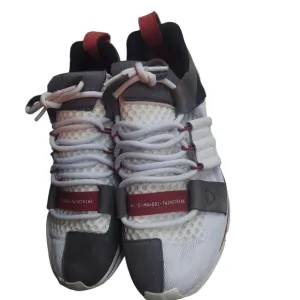 11 Adidas white and gray and red.