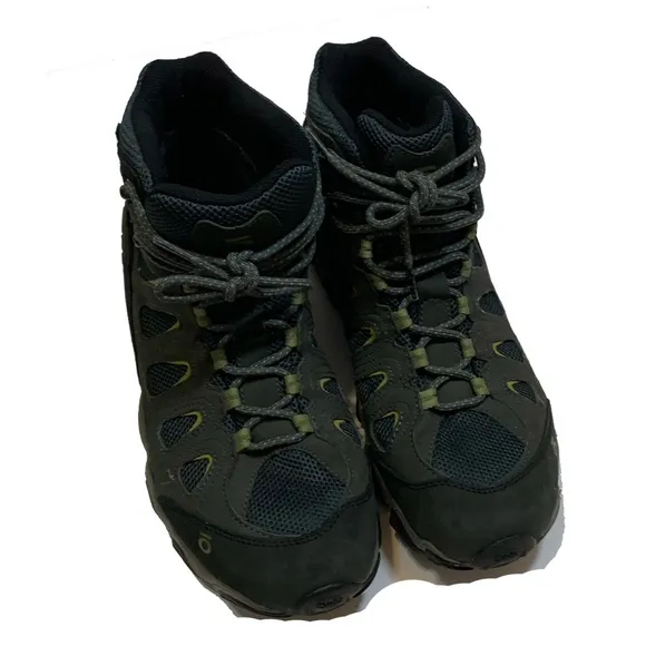 12 / Oboz Sawtooth Mid Waterproof Olive Green Hiking Boots