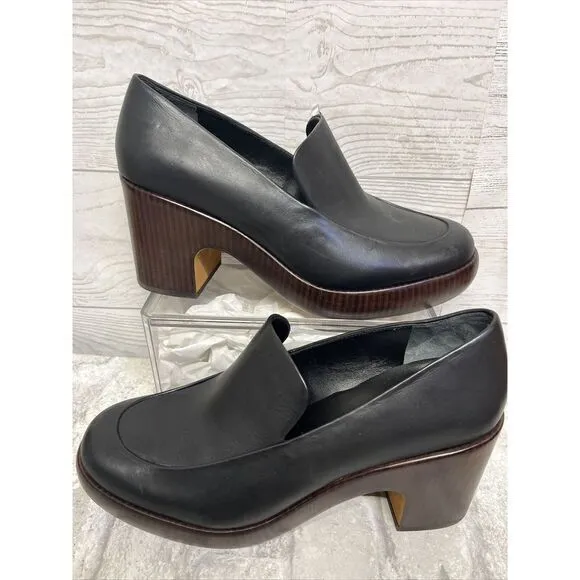 $375 Vince‎ Women's Black Narissa Leather Clog Loafer Pumps Shoes Size 9 NEW