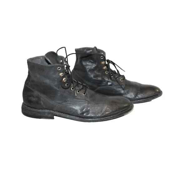 $390 Andrea Ventura Firenze Leather Chukka Lace Up Mens Size 43 Black Shoes
