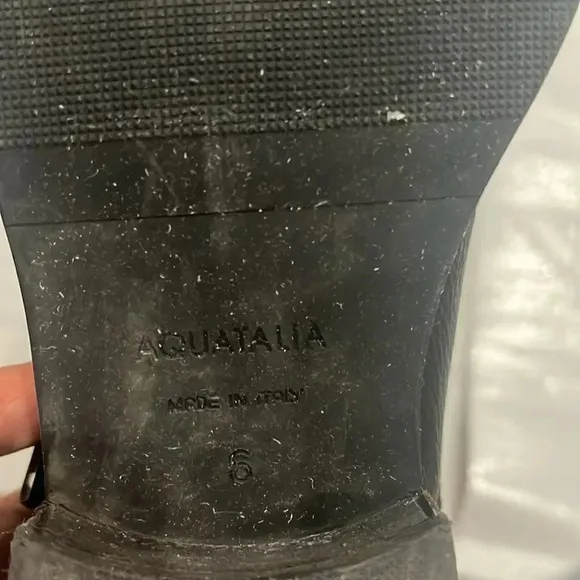 [6]Aquatalia  Bree Black Leather Ankle Waterproof Boots
