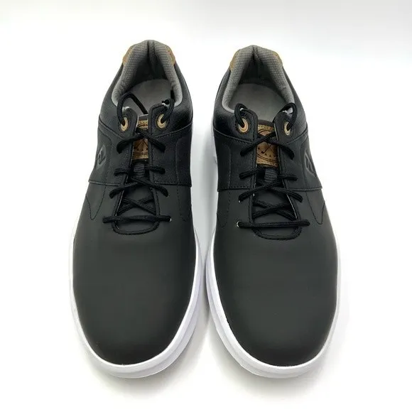 7.5XW FootJoy Men's 54180 Contour Series Black Leather Tan Golf Sneakers Shoes