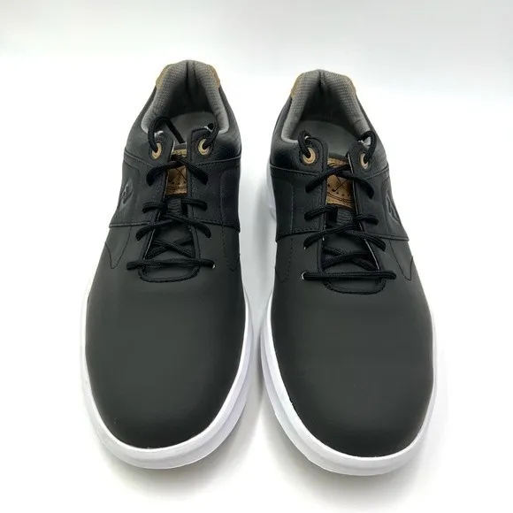 7.5XW FootJoy Men's 54180 Contour Series Black Leather Tan Golf Sneakers Shoes