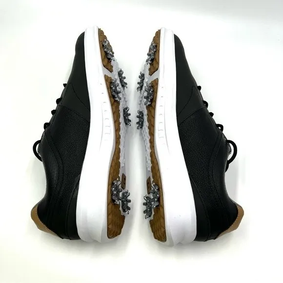 7.5XW FootJoy Men's 54180 Contour Series Black Leather Tan Golf Sneakers Shoes