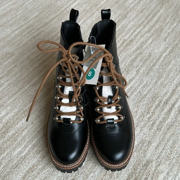 A New Day™ Leighton Hiking Boots With Memory Foam Rugged Casual Boot Black Sz 8