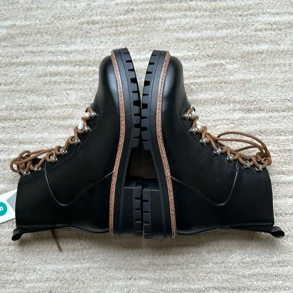 A New Day™ Leighton Hiking Boots With Memory Foam Rugged Casual Boot Black Sz 8