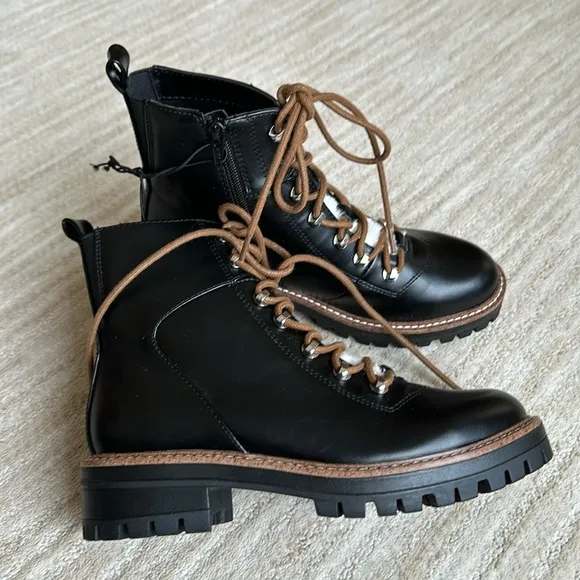 A New Day™ Leighton Hiking Boots With Memory Foam Rugged Casual Boot Black Sz 8
