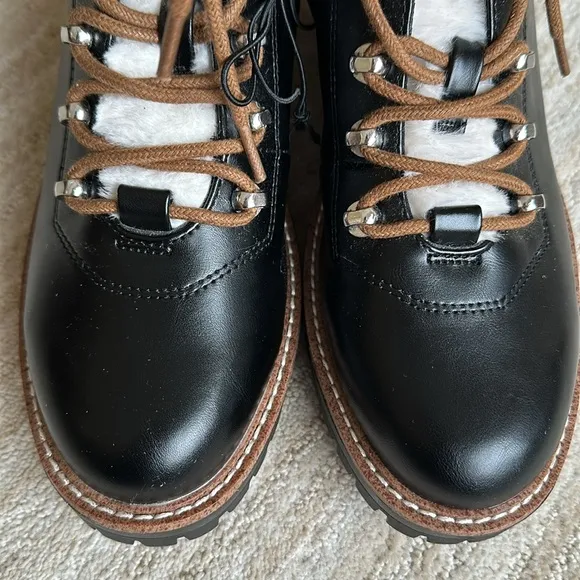 A New Day™ Leighton Hiking Boots With Memory Foam Rugged Casual Boot Black Sz 8