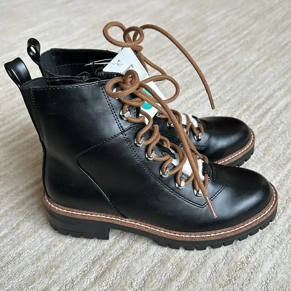 A New Day™ Leighton Hiking Boots With Memory Foam Rugged Casual Boot Black Sz 8