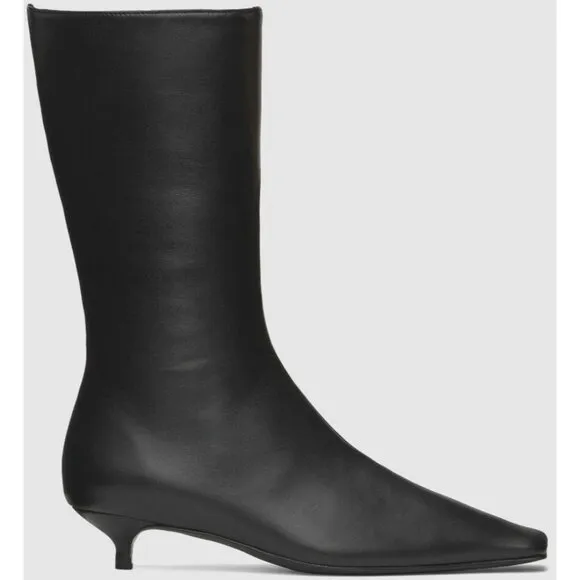 Abra Lord Boots Size 38 US 8 Womens Black Kitten Heel Leather $540