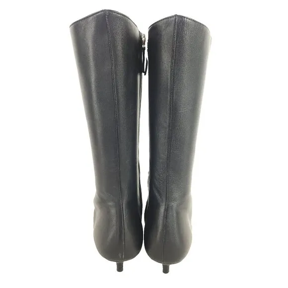 Abra Lord Boots Size 38 US 8 Womens Black Kitten Heel Leather $540