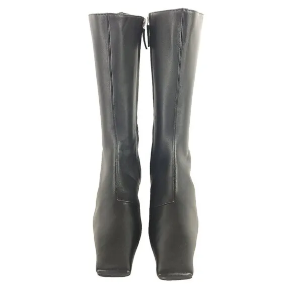 Abra Lord Boots Size 38 US 8 Womens Black Kitten Heel Leather $540