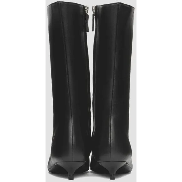 Abra Lord Boots Size 38 US 8 Womens Black Kitten Heel Leather $540