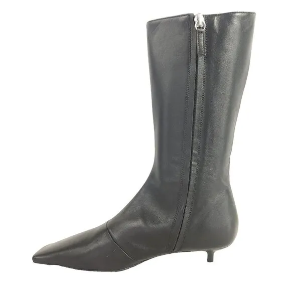 Abra Lord Boots Size 38 US 8 Womens Black Kitten Heel Leather $540