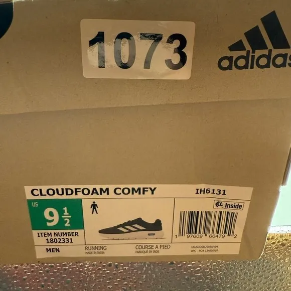 Adidas CLOUDFOAM COMFY Running Men's Sneakers Shoes Black / White SIZE 9.5