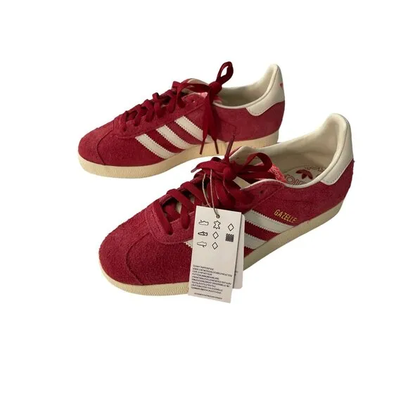 Adidas Gazelle Suede Burgundy Tennis Shoe Sneakers M 6.5 / W 7.5 8 NEW