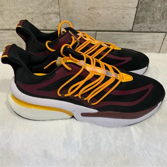 adidas Men's Arizona State ALPHABOOST V1 Shoes, Core Black/Team Maroon SZ 11.5