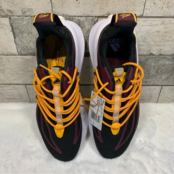 adidas Men's Arizona State ALPHABOOST V1 Shoes, Core Black/Team Maroon SZ 11.5