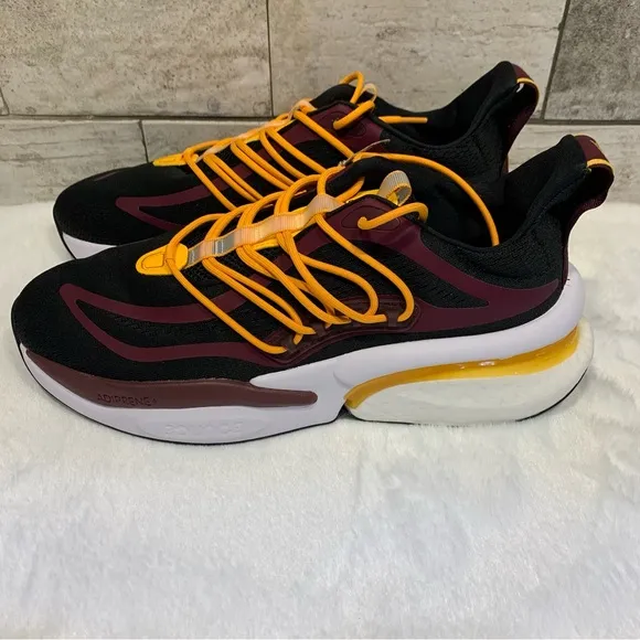 adidas Men's Arizona State ALPHABOOST V1 Shoes, Core Black/Team Maroon SZ 11.5