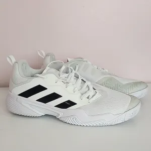 Adidas Mens Barricade Tennis Shoes, size 13, White and Black