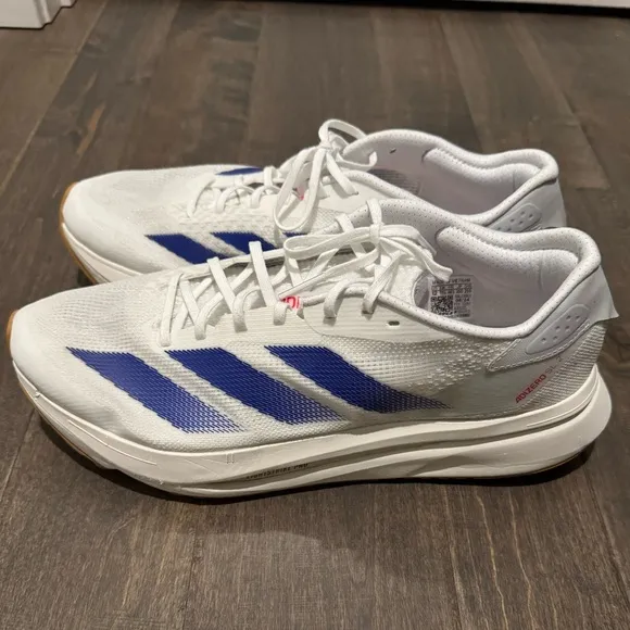 ADIDAS Men's White and Blue Running Shoes Size 12 Lightstrike Pro Adizero Sports