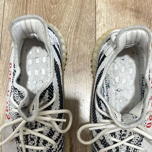 Adidas Mens Zebra Yeezy Boost 350 V2 Trainers Athletic Sneaker Shoes Size 11.5