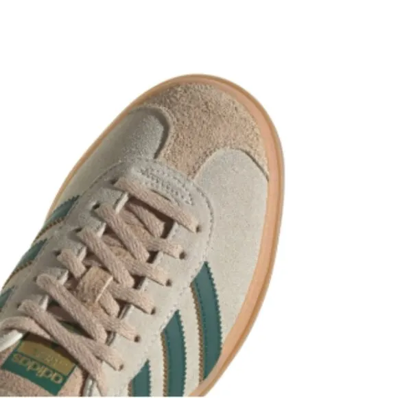 adidas Originals Women's Gazelle Bold Shoes - Color: Cream/Green