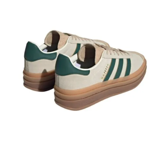 adidas Originals Women's Gazelle Bold Shoes - Color: Cream/Green