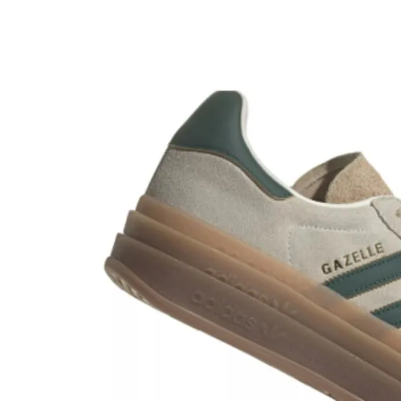 adidas Originals Women's Gazelle Bold Shoes - Color: Cream/Green