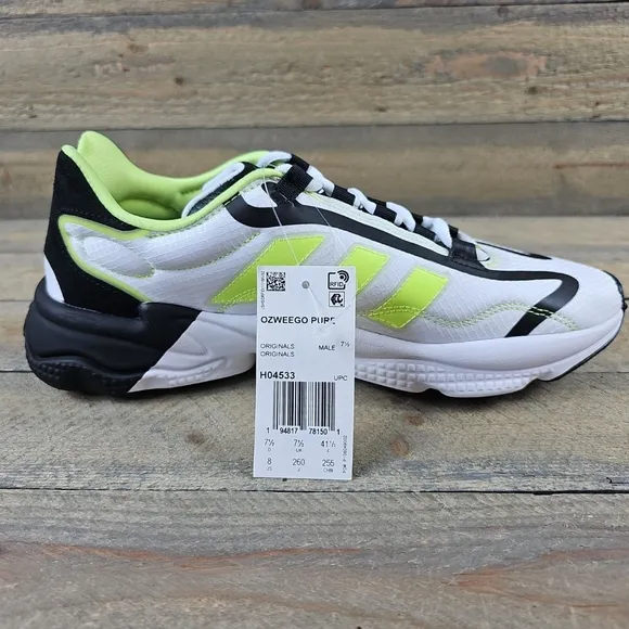 adidas Ozweego Pure Originals Men's Shoes Sneakers White/Solar Yellow/Black