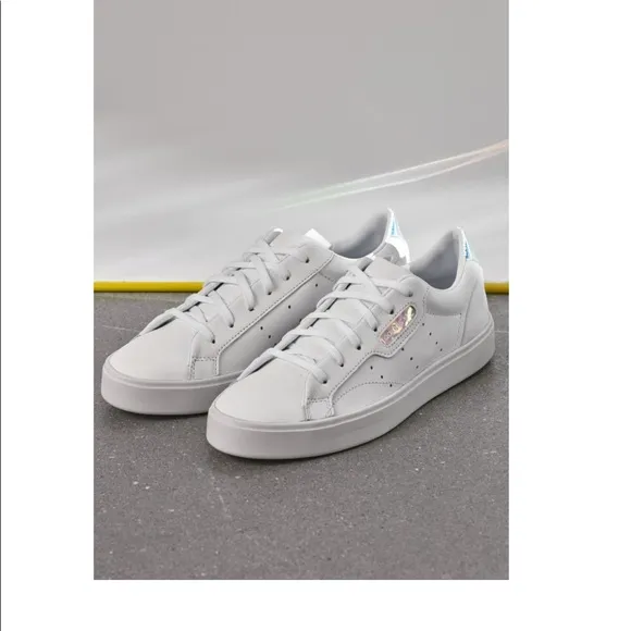 Adidas Sleek White Leather Sneakers