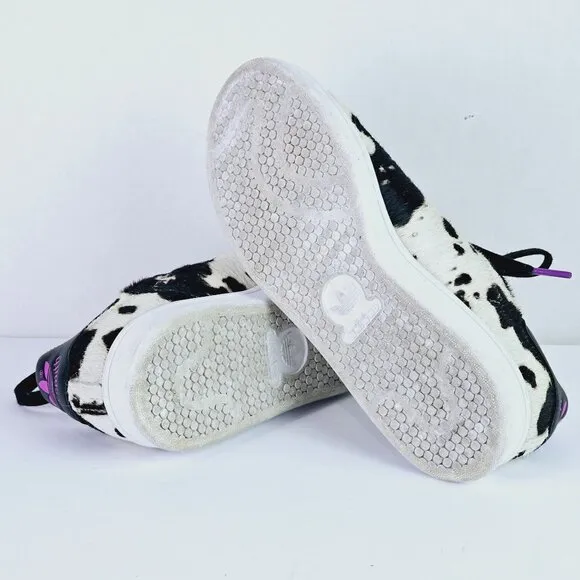 Adidas Stan Smith Cow Print Pony Hair Sneakers, Sz 6