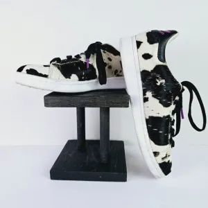 Adidas Stan Smith Cow Print Pony Hair Sneakers, Sz 6
