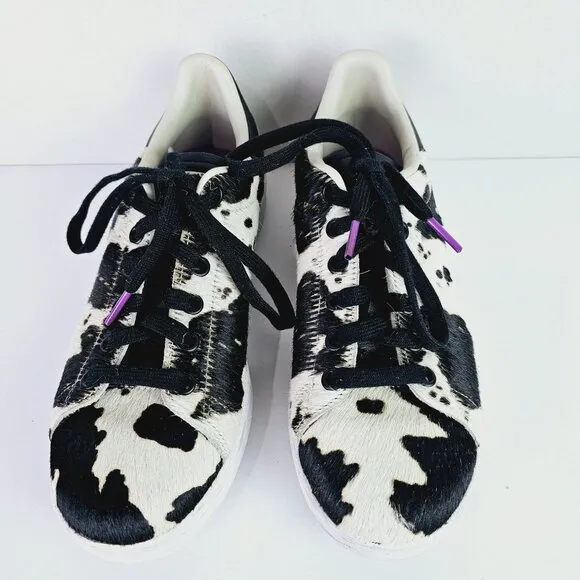 Adidas Stan Smith Cow Print Pony Hair Sneakers, Sz 6