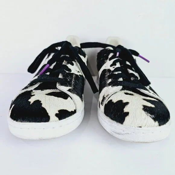Adidas Stan Smith Cow Print Pony Hair Sneakers, Sz 6