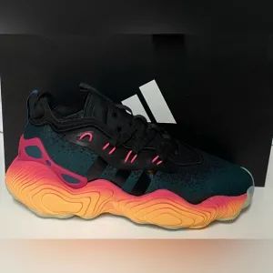 Adidas Trae Young 3 J Pink Acid Orange Black Men's Basketball Shoes SZ 10