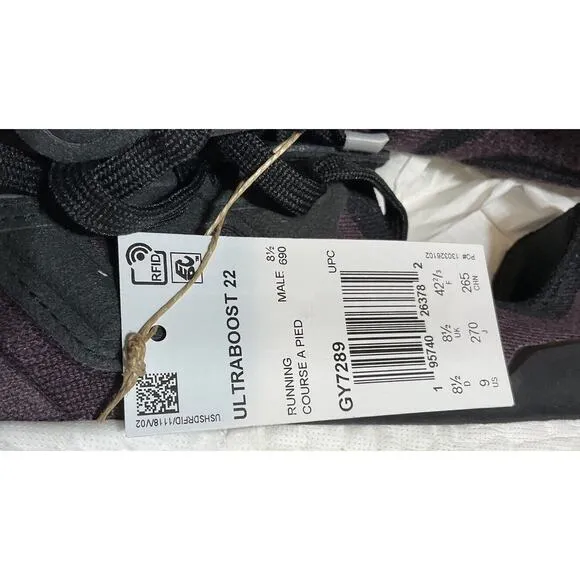 adidas Ultraboost 22 Maroon Black GY7289 Men's Sz 9 New Running Comfortable