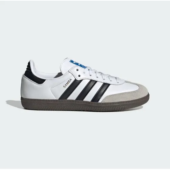 Adidas Unisex Kids Cloud White Core Black Gum Samba OG Shoes Size 7