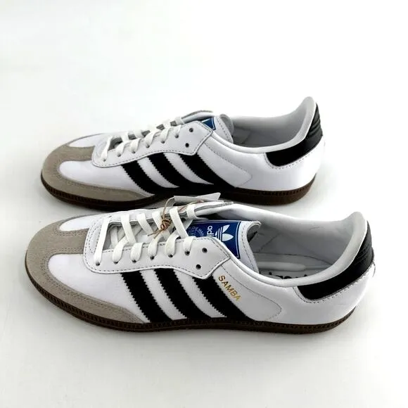 Adidas Unisex Kids Cloud White Core Black Gum Samba OG Shoes Size 7
