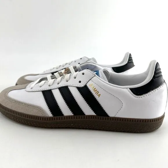 Adidas Unisex Kids Cloud White Core Black Gum Samba OG Shoes Size 7