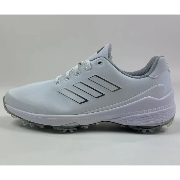 Adidas ZG23 White Silver Mens Golf Shoes Soft Spikes Water Resistant HO3671