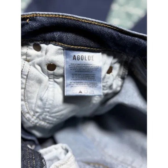 AGOLDE Classic Modern Kye Straight Leg Crop Denim Jean Mid-Rise Size 24
