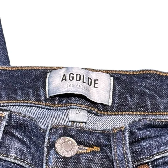 AGOLDE Classic Modern Kye Straight Leg Crop Denim Jean Mid-Rise Size 24