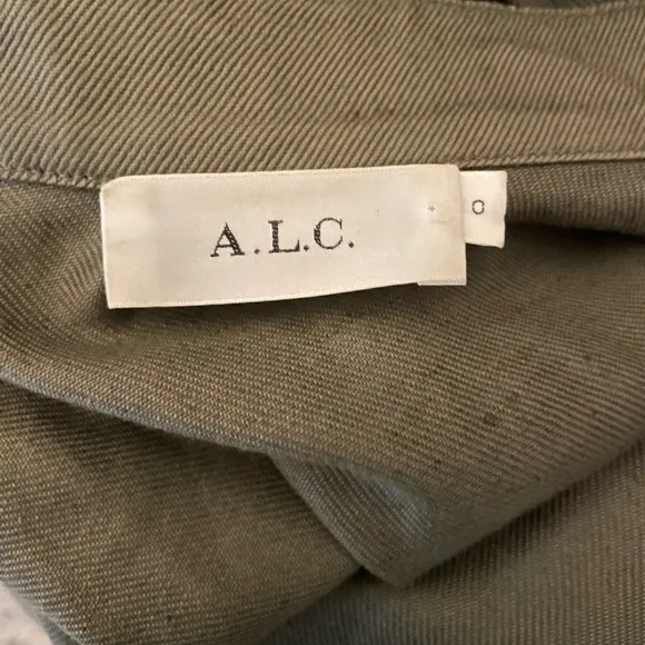 A.L.C. Bryn Belted A-line Dress - Army Green - Size 0 - Excellent Condition