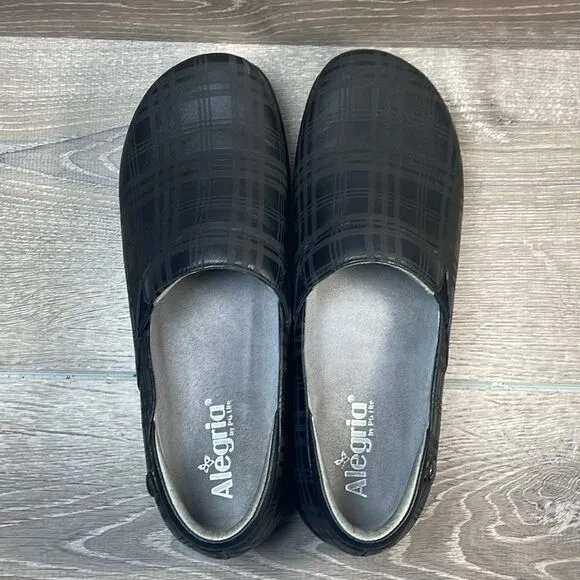 Alegria Keli Plaid To Meet You Pro Women’s Sz 11.5-12/EU 42 Black Plaid Clogs