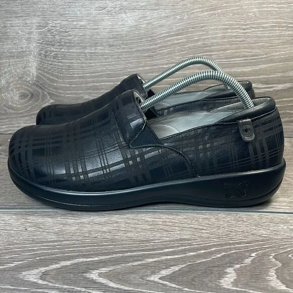 Alegria Keli Plaid To Meet You Pro Women’s Sz 11.5-12/EU 42 Black Plaid Clogs