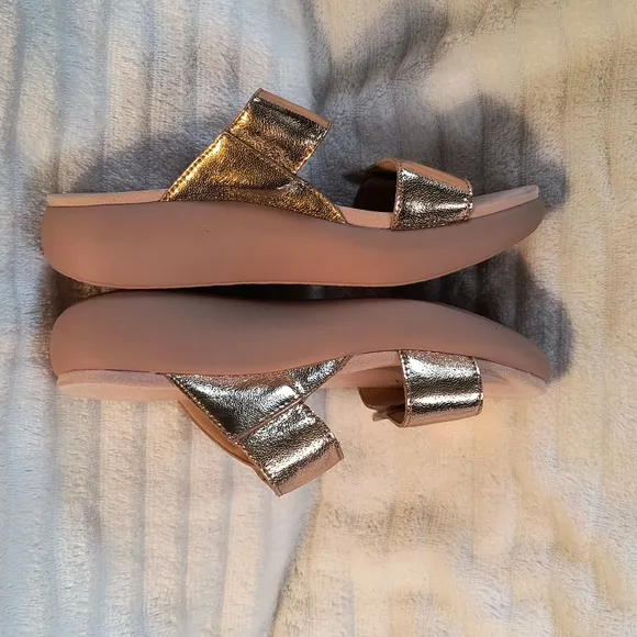Alegria Metallic Gold Slide Sandals Women's