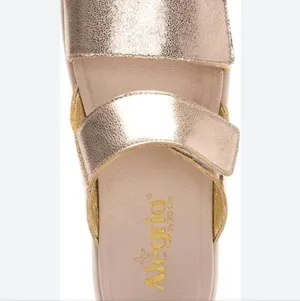 Alegria Metallic Gold Slide Sandals Women's